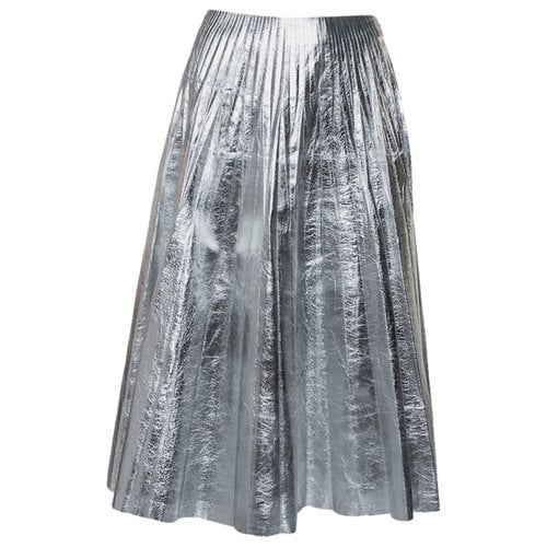 Pre-owned Gucci Leather Skirt In Metallic