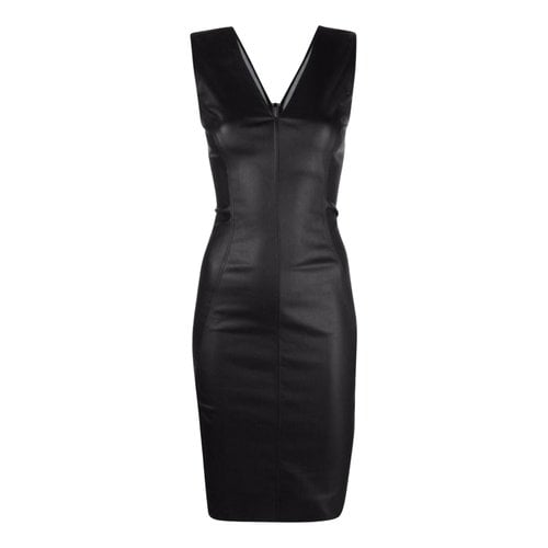 Pre-owned Rick Owens Leather Mid-length Dress In Black