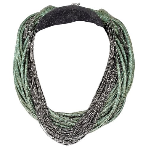 Pre-owned Brunello Cucinelli Leather Necklace In Green