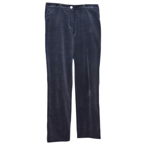Pre-owned Chanel Straight Pants In Navy