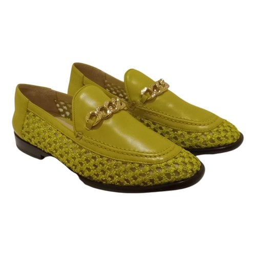 Pre-owned Jimmy Choo Leather Flat In Green