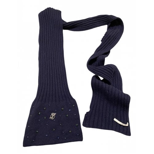 Pre-owned Nenette Cashmere Scarf In Navy