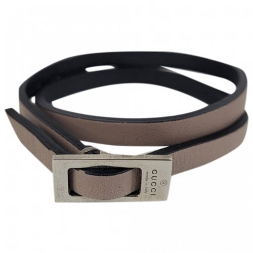 Pre-owned Gucci Leather Bracelet In Pink