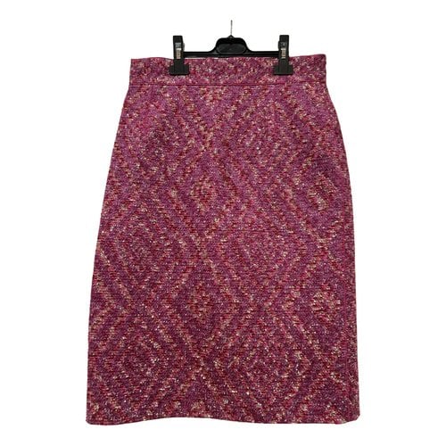 Pre-owned Louis Vuitton Tweed Mid-length Skirt In Pink