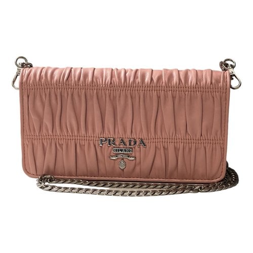 Pre-owned Prada Leather Crossbody Bag In Pink