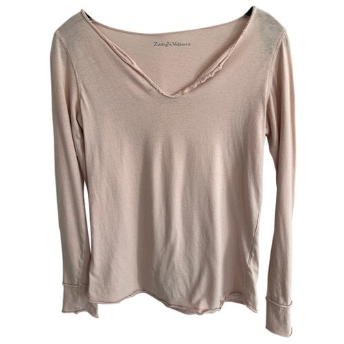 Pre-owned Zadig & Voltaire Jersey Top In Pink