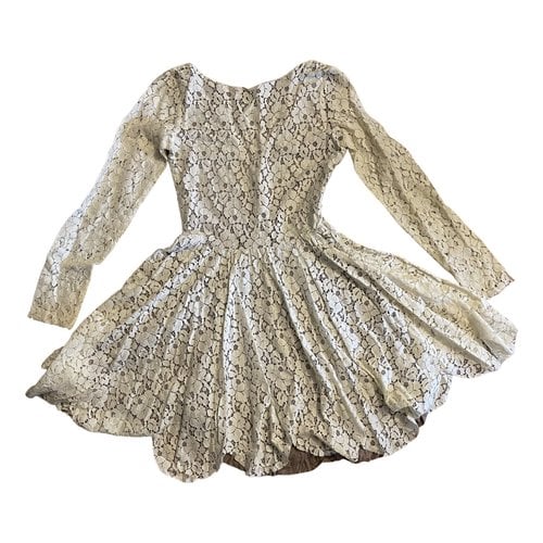 Pre-owned Pnk Lace Mini Dress In White
