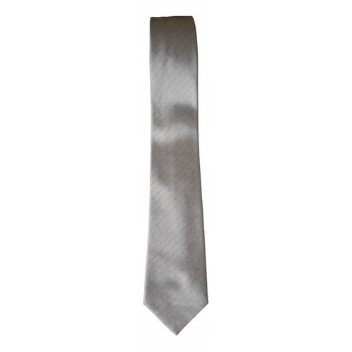 Pre-owned Daks Silk Tie In Grey