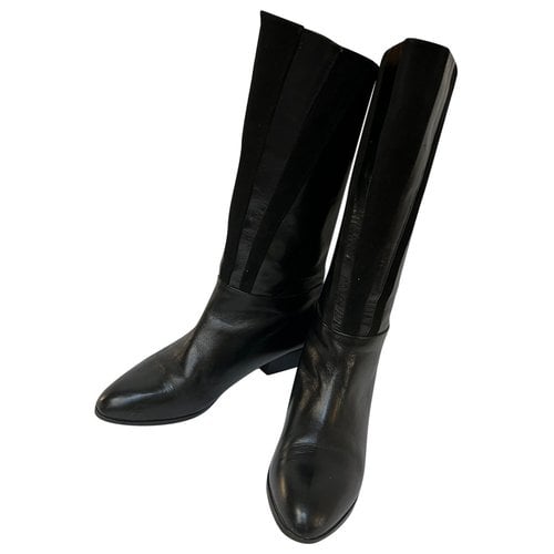 Pre-owned Italia Independent Leather Ankle Boots In Black