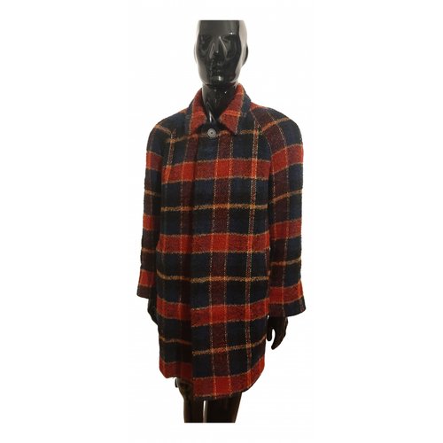 Pre-owned Msgm Wool Coat In Multicolour