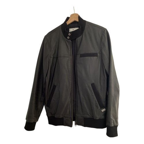 Pre-owned Chevignon Leather Jacket In Black