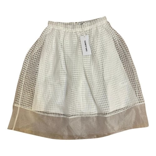 Pre-owned Elizabeth And James Silk Mid-length Skirt In White