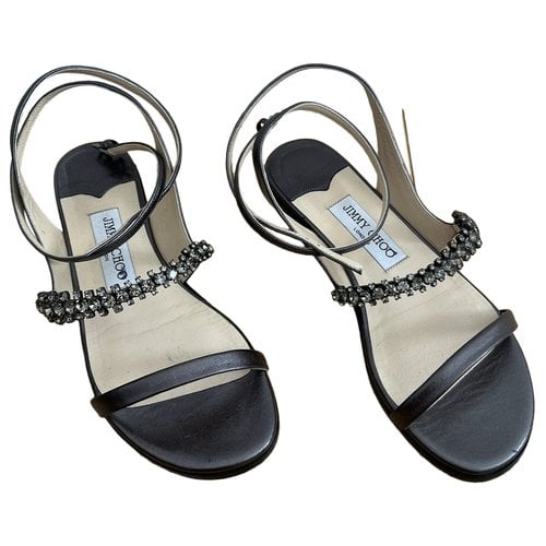 Pre-owned Jimmy Choo Leather Sandal In Grey