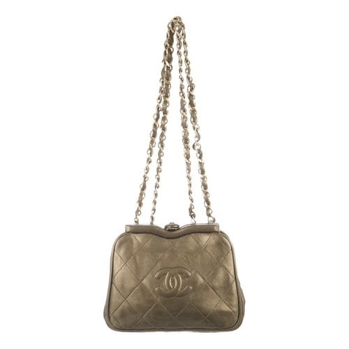 Pre-owned Chanel Leather Mini Bag In Gold