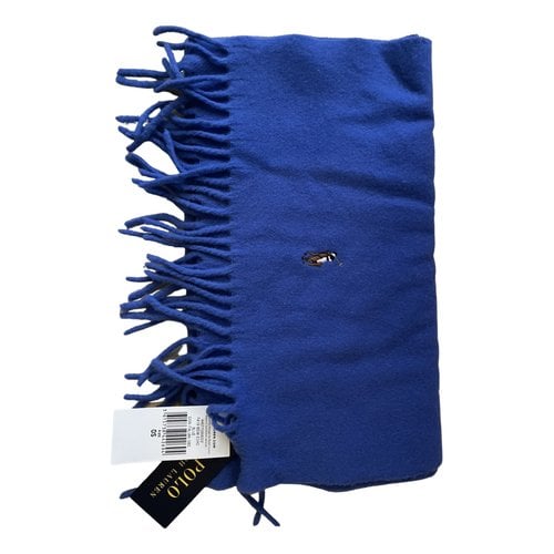 Pre-owned Polo Ralph Lauren Wool Scarf & Pocket Square In Blue