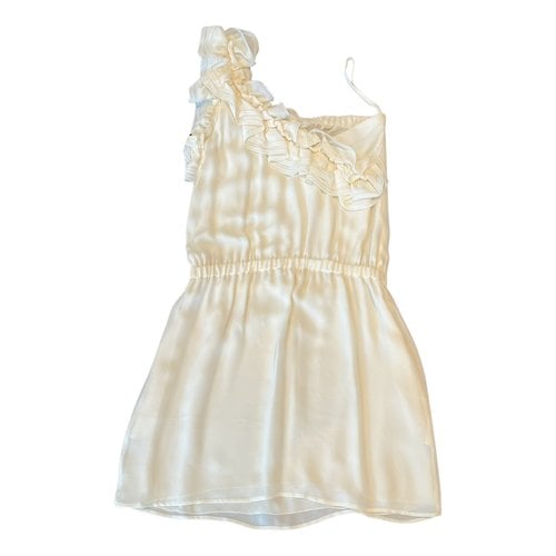 Pre-owned Dsquared2 Silk Mini Dress In White