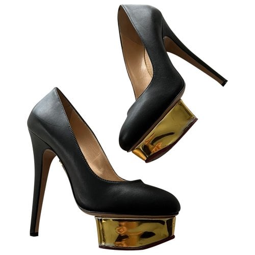 Pre-owned Charlotte Olympia Leather Heels In Black
