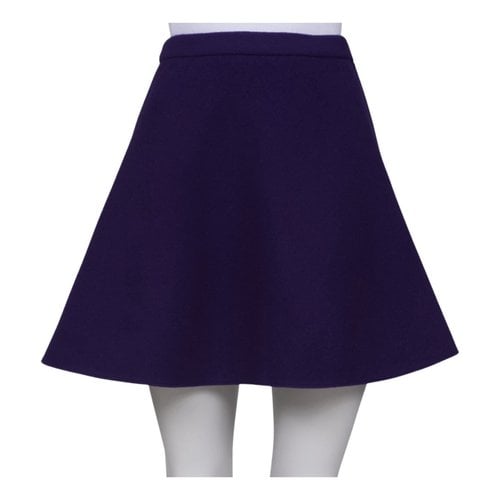 Pre-owned Miu Miu Wool Mini Skirt In Purple