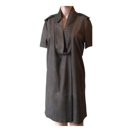 Pre-owned Rachel Roy Leather Mid-length Dress In Brown