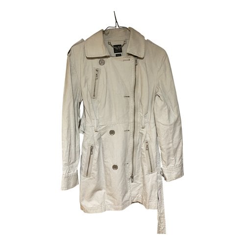Pre-owned Armani Exchange Linen Trench Coat In Grey