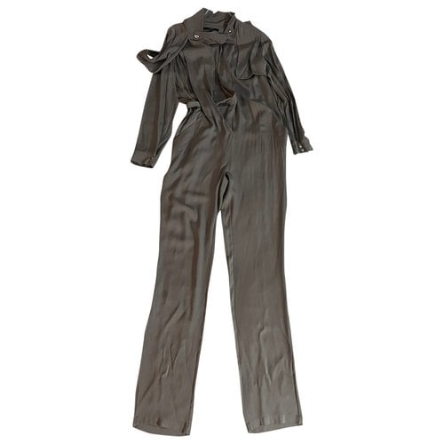 Pre-owned Gucci Silk Jumpsuit In Khaki