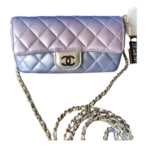 Pre-owned Chanel Leather Crossbody Bag In Purple