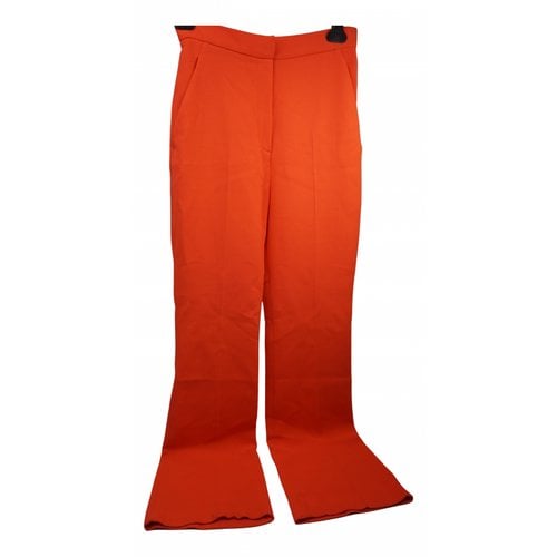 Pre-owned David Koma Wool Trousers In Orange
