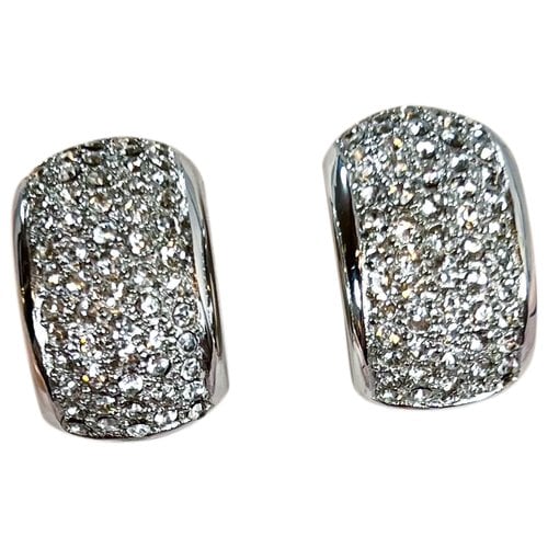 Pre-owned Dior Crystal Earrings In Silver