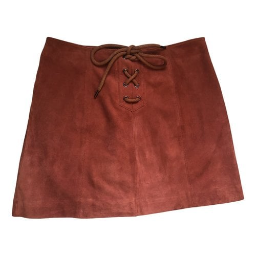 Pre-owned Whistles Leather Mini Skirt In Red