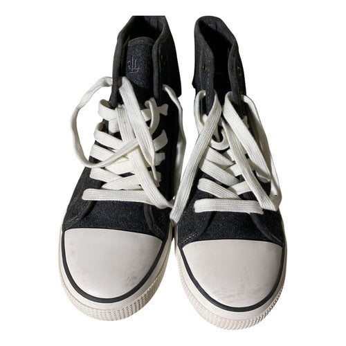 Pre-owned Ralph Lauren Cloth Trainers In Black