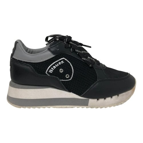 Pre-owned Blauer Leather Trainers In Black