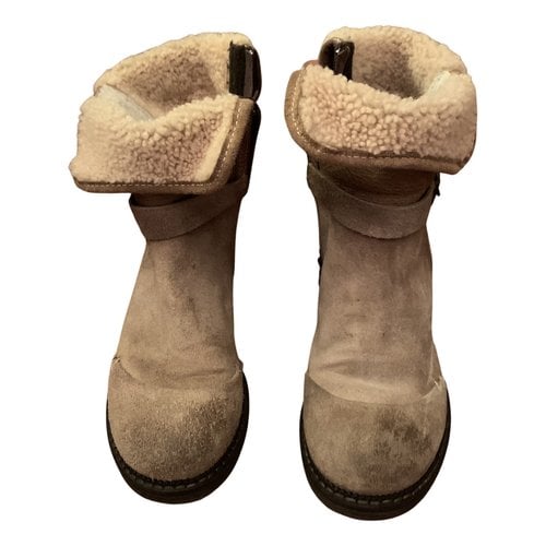 Pre-owned Ester Manas Snow Boots In Beige