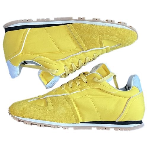 Pre-owned Maison Margiela Replica Leather Low Trainers In Yellow