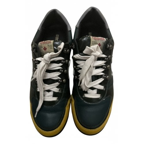 Pre-owned Dsquared2 251 Leather Low Trainers In Green