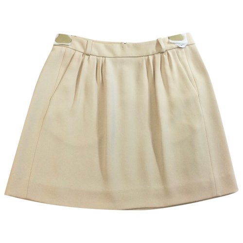 Pre-owned Chloé Silk Mini Skirt In Beige