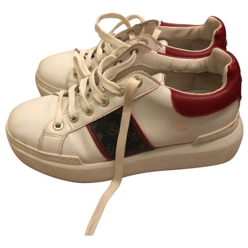 Pre-owned Pollini Faux Fur Trainers In White