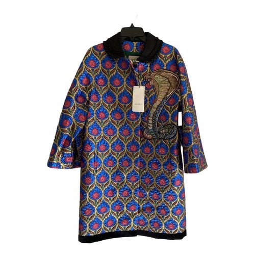 Pre-owned Gucci Silk Coat In Blue