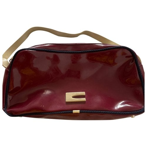 Pre-owned Coccinelle Patent Leather Handbag In Burgundy
