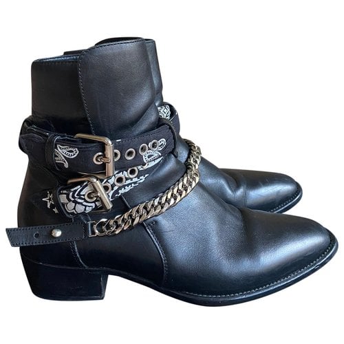 Pre-owned Amiri Leather Boots In Black