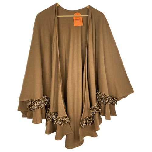 Pre-owned Dior Wool Cape In Brown