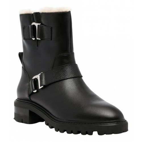 Pre-owned Senso Leather Biker Boots In Black
