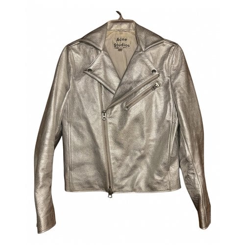 Pre-owned Acne Studios Leather Jacket In Silver