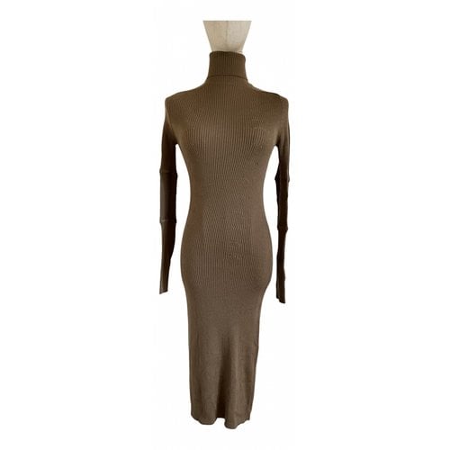 Pre-owned Gucci Wool Mid-length Dress In Camel