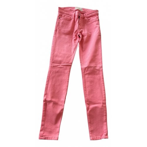 Pre-owned Current Elliott Slim Jeans In Pink