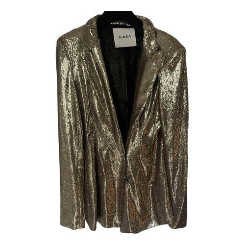 Pre-owned Ainea Glitter Jacket In Gold