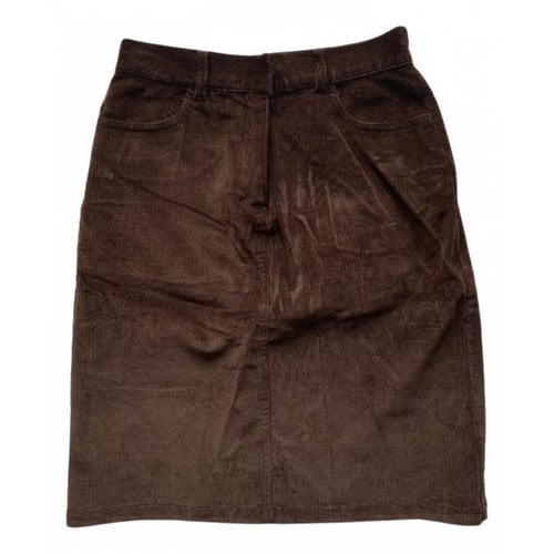 Pre-owned Max & Co Velvet Mini Skirt In Brown