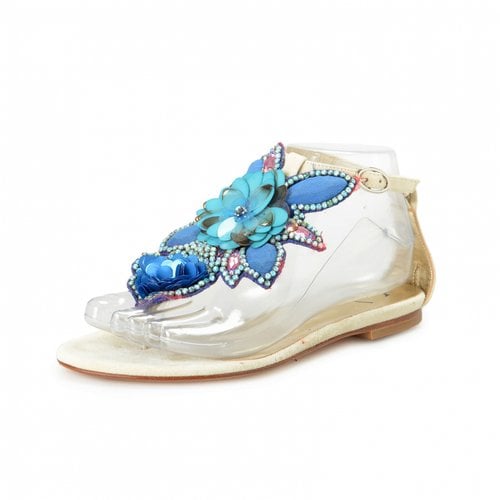 Pre-owned Just Cavalli Leather Sandal In Multicolour