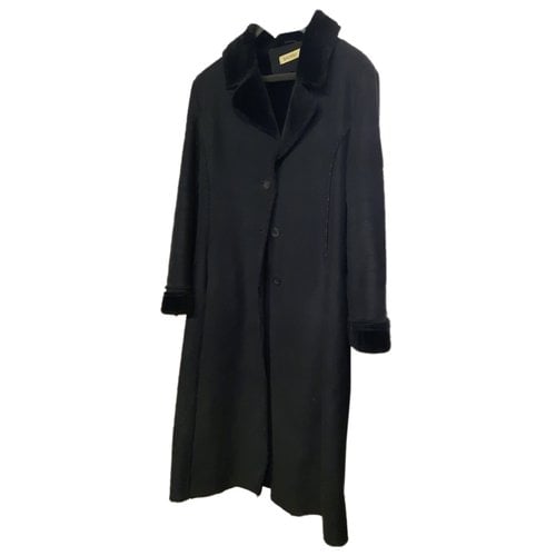 Pre-owned Balmain Faux Fur Coat In Black