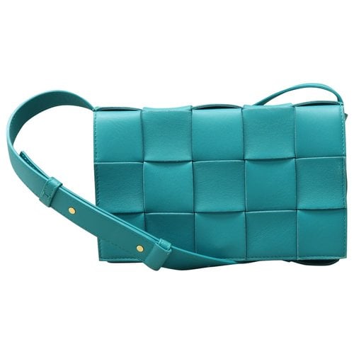 Pre-owned Bottega Veneta Leather Crossbody Bag In Blue