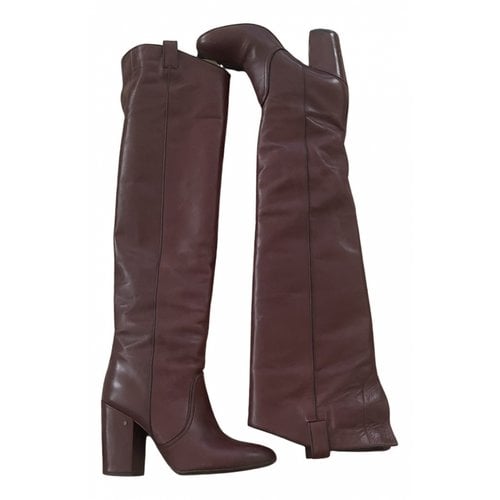 Pre-owned Laurence Dacade Leather Boots In Burgundy
